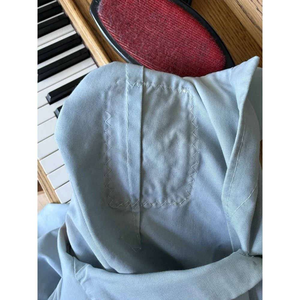 70s/80s Blue Medical Lab Coat Size L Button Front Poly/Cotton T-36-7541-L